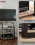 HOMCOM HiFi Stand, with Four Storage Shelves - Grey