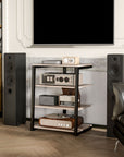 HOMCOM HiFi Stand, with Four Storage Shelves - Grey