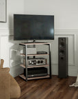 HOMCOM HiFi Stand, with Four Storage Shelves - Grey