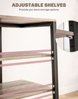 HOMCOM HiFi Stand, with Four Storage Shelves - Grey