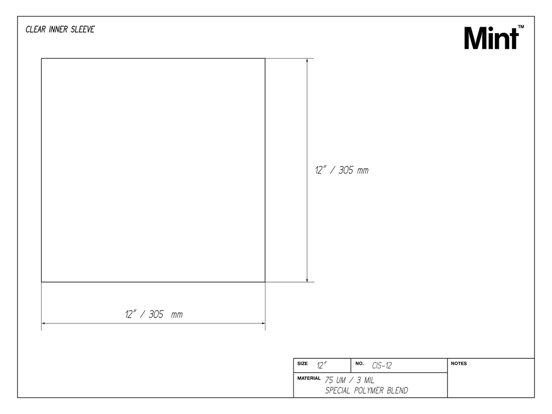 12" Clear Inner Sleeves